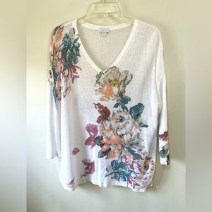 J. Jill Spring Floral Print Slouchy Top